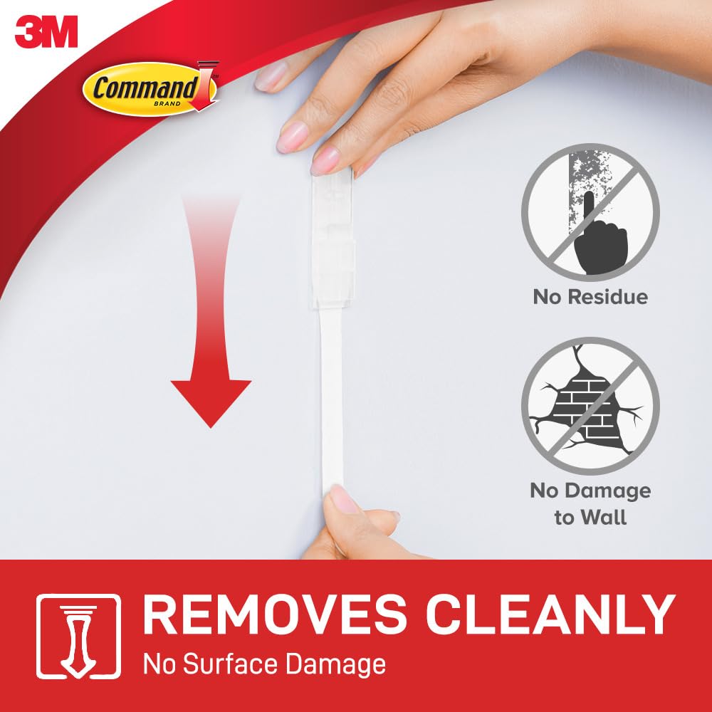 Command Medium Designer Hooks, 6 White Hooks and 9 Adhesive Strips