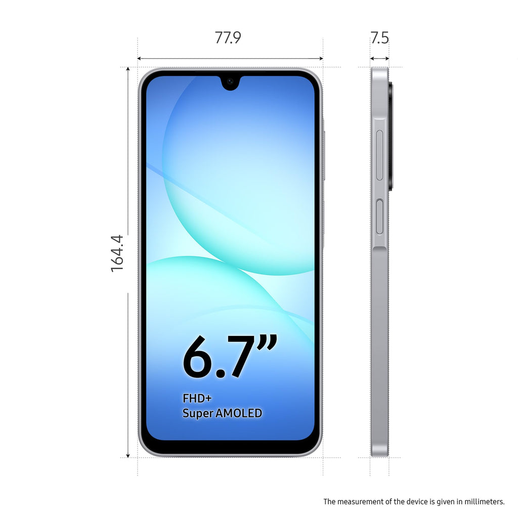 Samsung Galaxy A17 5G, AI Smartphone, Slim 7.5mm Frame, Large Screen, 50MP Camera, 128GB Storage, 4GB Memory, 5000 mAh Battery, Black, 3 Year Extended Warranty (UK Version)