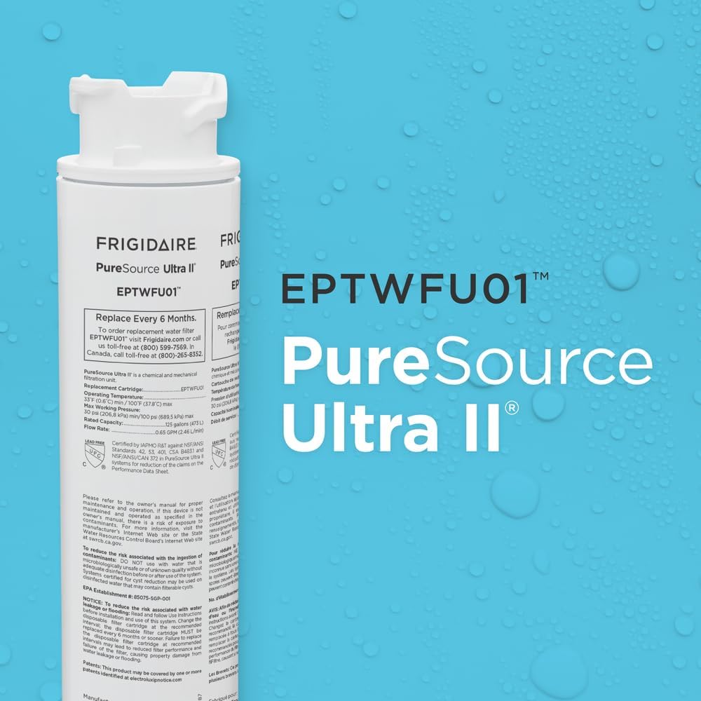 Frigidaire EPTWFU01 Refrigerator Water Filter Replacement, White