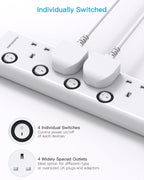 Extension Lead with USB Slots(2 USB C), 4 Way Plug Extension Socket, 1.8M