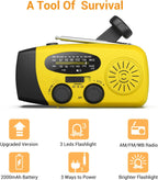 SOLARBABY Wind Up Solar Radio, Emergency Hand Crank Self Powered AM/FM Survival Solar Weather Radio with LED Flashlight,SOS Alarm,2000mAh Emergency Power Bank for Smart Phone (M-Orange)