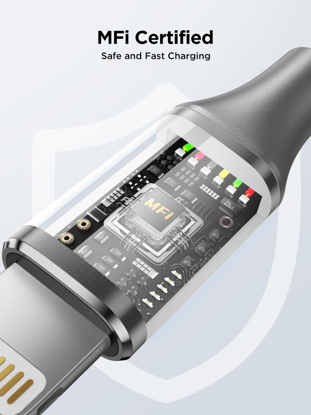 Aioneus iPhone Charger Cable 1M, MFi Certified Lightning Cable Fast iPhone Charging Cable Nylon Braided USB iPhone Charger Lead for iPhone 14 13 12 11 Pro Max XR XS X Max 8 7 6s Plus SE, iPad