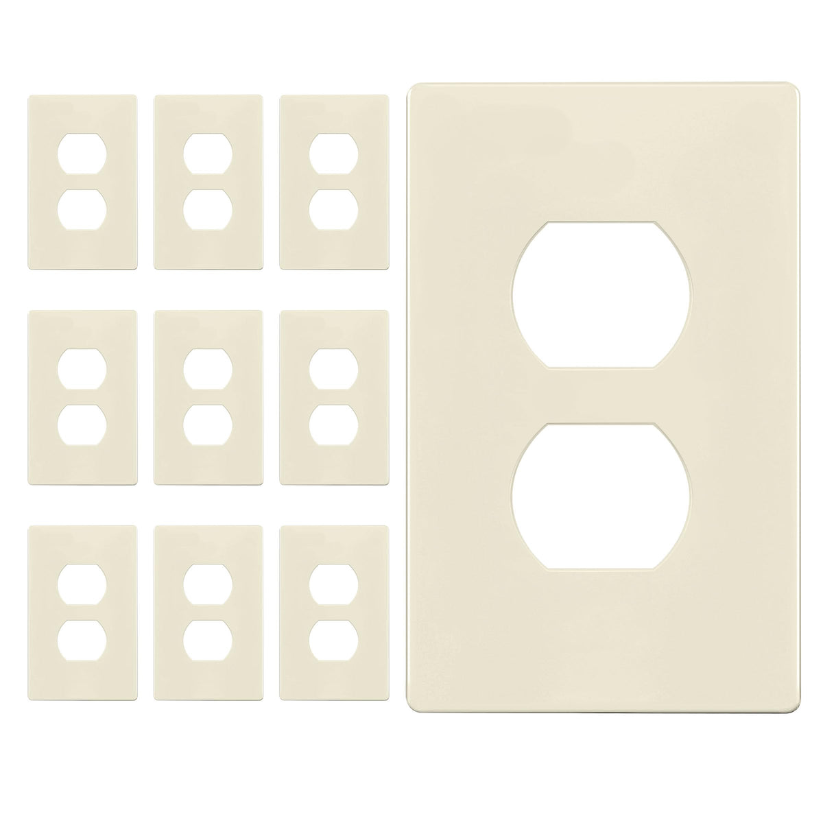 ENERLITES 10 Pack Outlet Covers Wall Plate for Duplex Receptacle, White