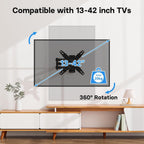 BONTEC TV Wall Bracket for 13-42 Inch TVs, Full Motion TV Wall Mount, 20 kg