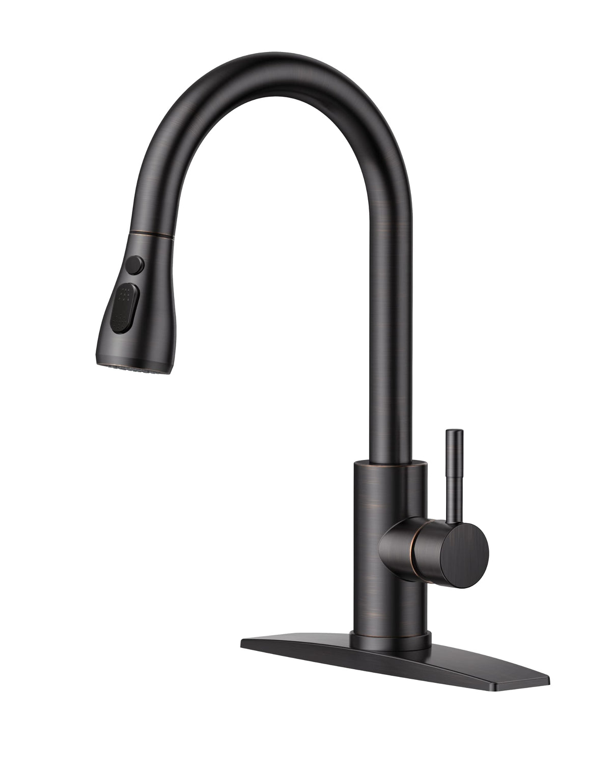 FORIOUS Kitchen Faucet with Cup Washer, Pull Down Sprayer, Brushed Nickel