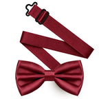 URAQT Men Pre-Tied Solid Satin Bow Tie, Adjustable Formal Bowtie
