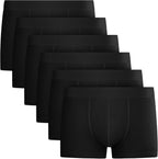 QINCAO Mens Boxers 6 Pack, Logo-Free Underwear, Soft Cotton, Breathable