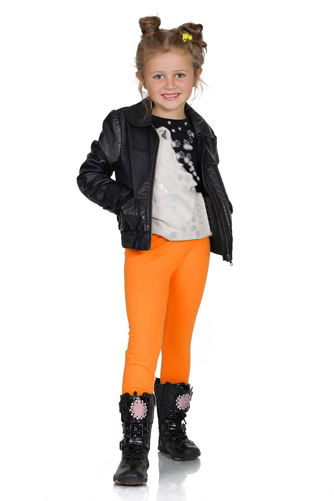 FUTURO FASHION Girls Children Full Length Plain Cotton Leggings Cycling Casual Wear Infant Trousers Leggings Solid Tights Pants for Kids