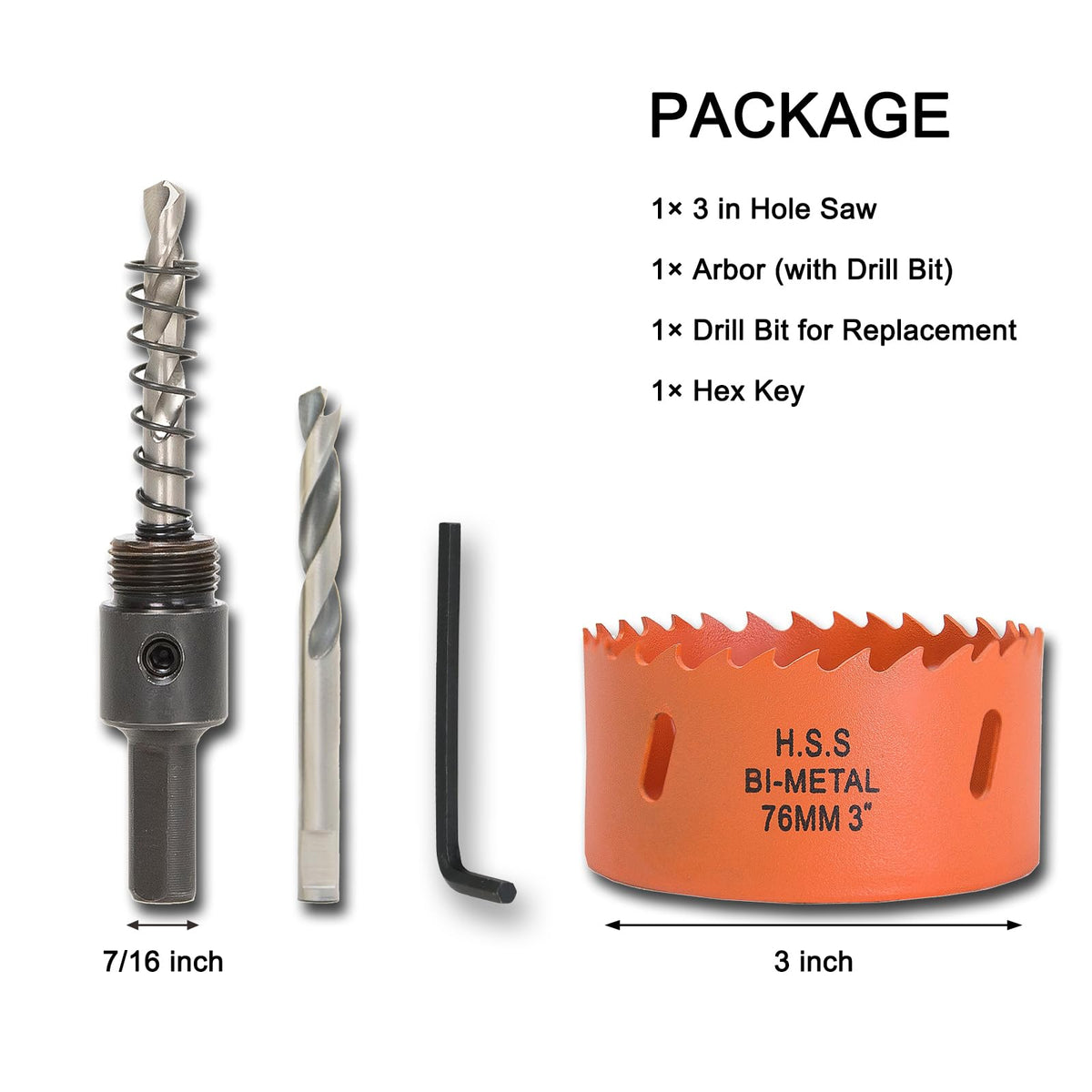 7-1/8 inch Hole Saw for Wood, Metal, Plastic & Drywall, with Arbor