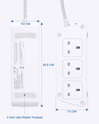 Extension Lead with USB Slots, 6 Way Outlets 5 USB (5A, 3 USB- C Port),1.6M