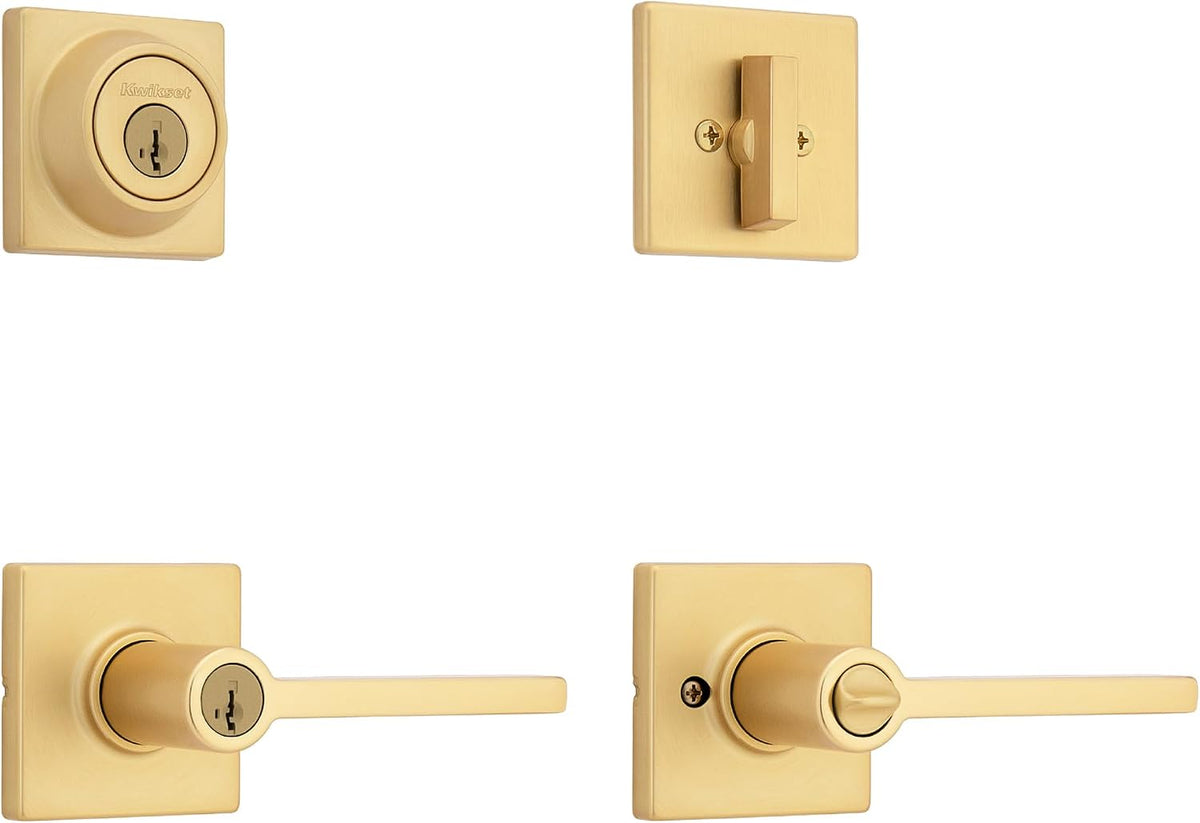 Kwikset Casey Privacy Door Lever with Lock, Matte Black