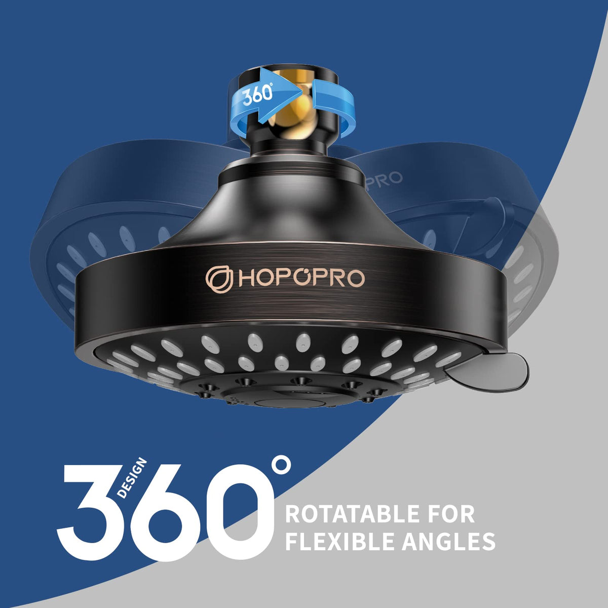 High Pressure Shower Head, HOPOPRO 5-Mode Fixed Showerhead, NBC Recommended