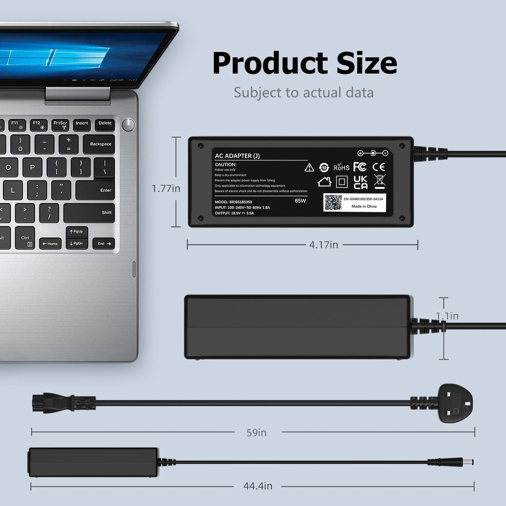 90W Laptop Charger Compatible with HP EliteBook Probook Pavilion Compaq
