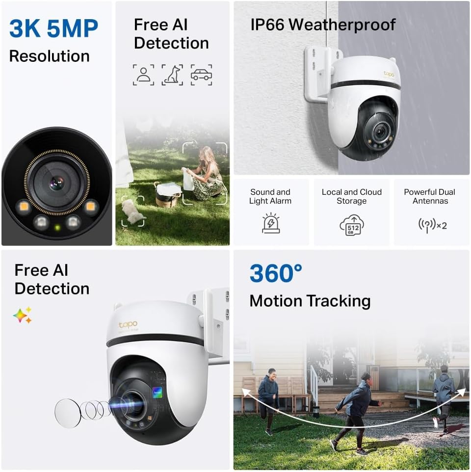 Tapo C530WS 3K 5MP Pan/Tilt Outdoor Security Camera CCTV Camera