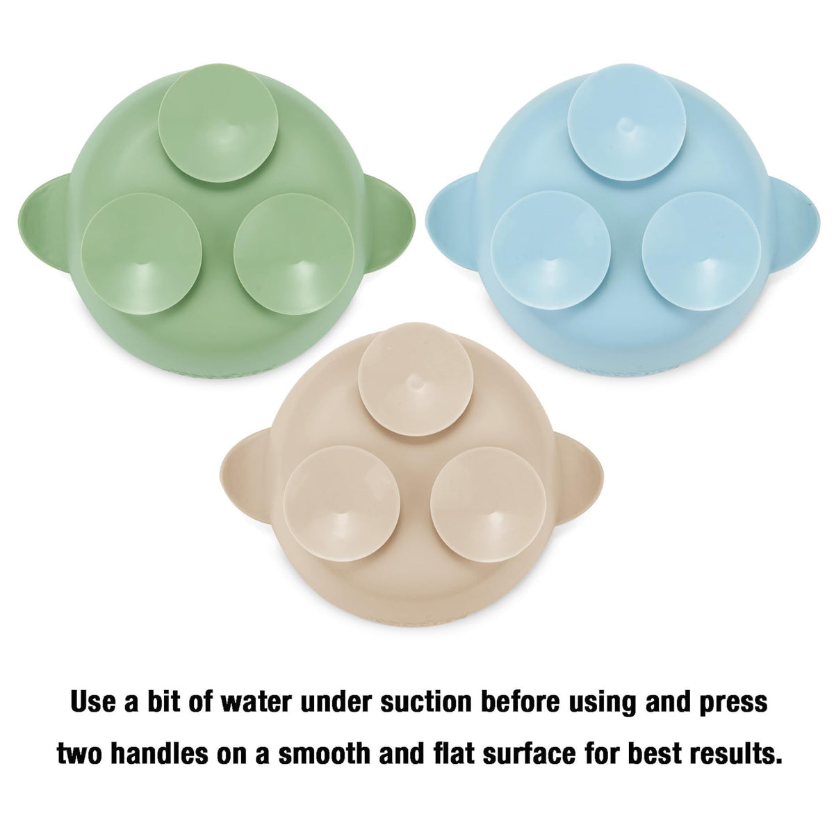 PandaEar 3 Pack Baby Suction Bowls with 3 Spoons, Stay Put Silicone Food Bowl Babies Led Weaning Supplies for Kids Toddlers, BPA-Free (Linen Brown Tan)