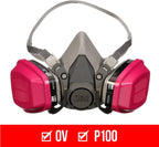 3M P100/OV Odor/Particulate Multi-Purpose Reusable Respirator 65021, NIOSH-APPROVED Organic Vapor Cartridge, Medium