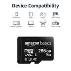Amazon Basics microSDXC Memory Card, 64GB, A2, U3, 100MB/s Read Speed, Black, 2-Pack
