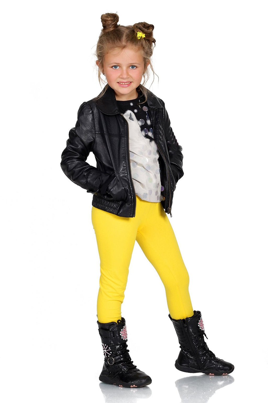 FUTURO FASHION Girls Children Full Length Plain Cotton Leggings Cycling Casual Wear Infant Trousers Leggings Solid Tights Pants for Kids
