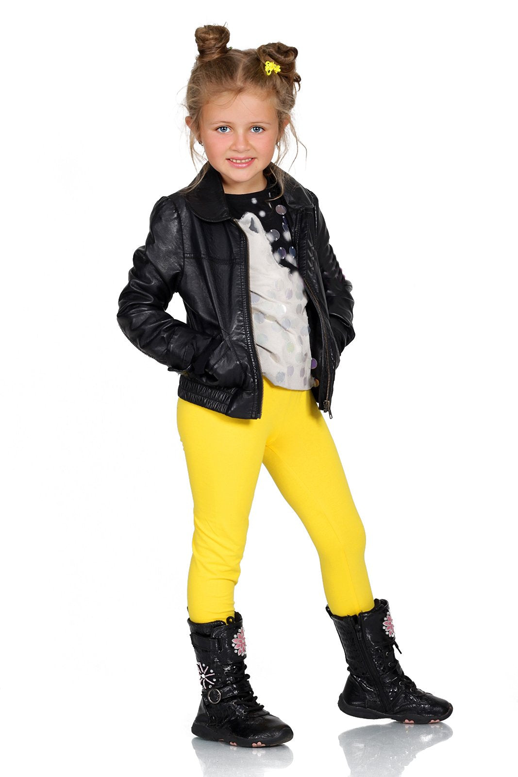 FUTURO FASHION Girls Children Full Length Plain Cotton Leggings Cycling Casual Wear Infant Trousers Leggings Solid Tights Pants for Kids