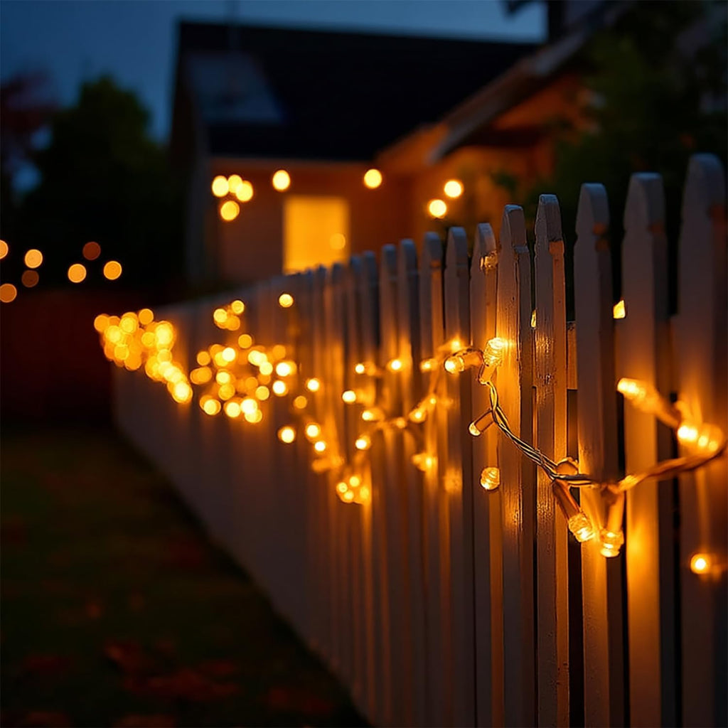 Dazzle Bright 300 LED Christmas String Lights, 100 FT Connectable Waterproof String Lights Green Wire with 8 Modes, Christmas Decorations for Indoor Outdoor Xmas Party Yard Garden (Warm White)