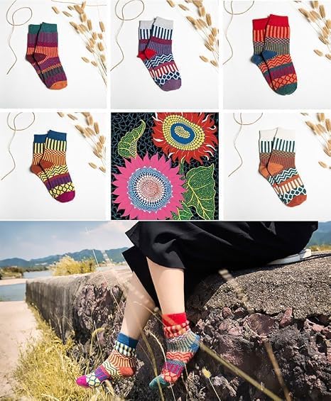 Ladies Socks Wool Thermal Fluffy Gifts For Women 5 Pairs