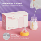 Nuliie 120 Pcs Breast Milk Storage Bags, 250ml BPA Free Milk Storage Bags with Pour Spout for Breastfeeding, Self-Standing or Flat Pre-sterilised Bag, Space Saving for Fridge or Freezer Use