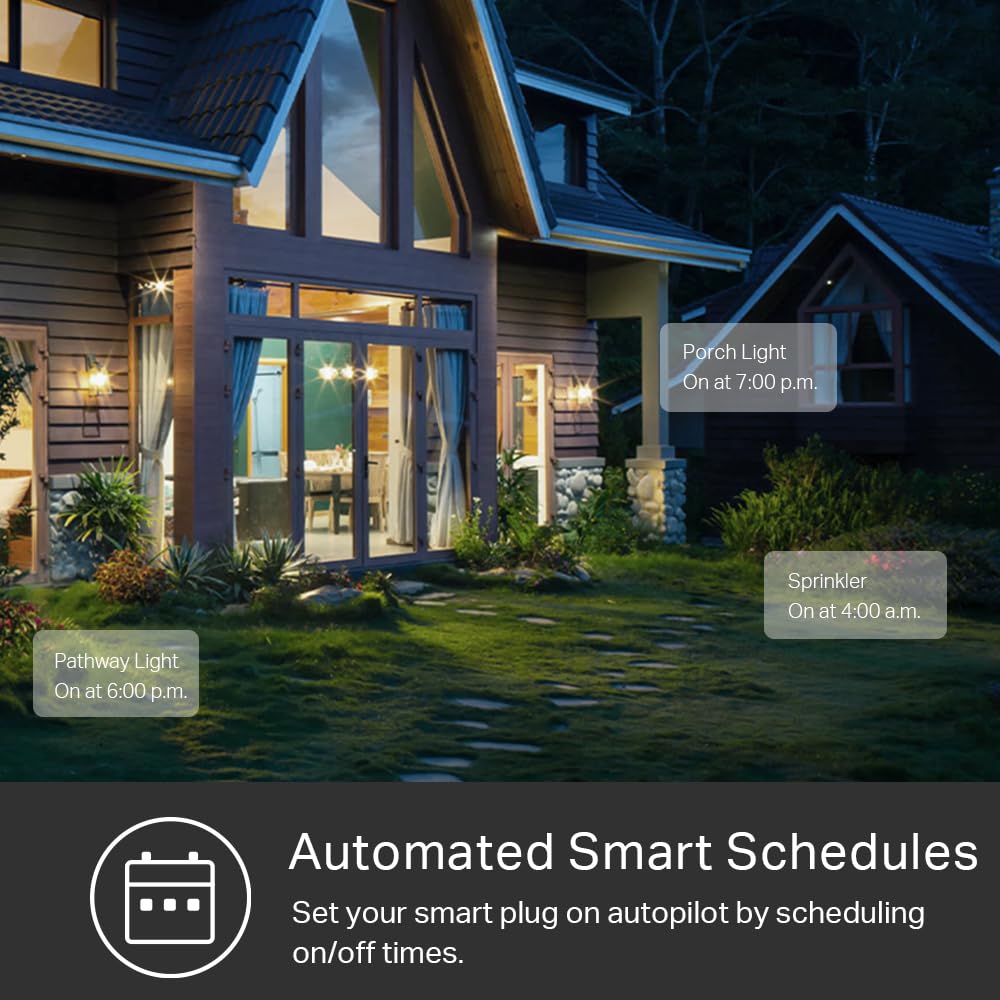 Kasa Outdoor Smart Plug, Smart Home Wi-Fi Outlet with 2 Sockets, EP40