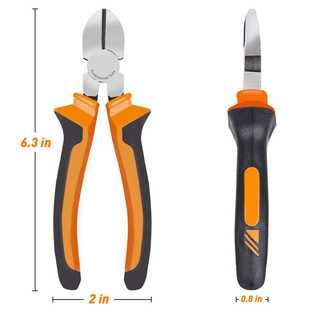 BOENFU Wire Cutters Heavy Duty Snips Flush Cut Side Cutters Pliers