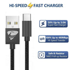 USB C Charger Cable 3M 2Pack Type C Charger Fast Charging 3A Lead Braided for Samsung Galaxy S23 S22 S21 S20 S10 S9 S8 A12 A13 A20e A21s A53 A70,Google Pixel 7 6,Huawei P30 P40,Sony Xperia,Switch,PS5