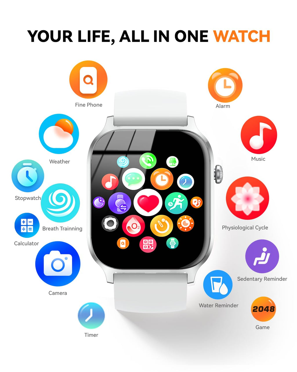 Smart Watch for Men Women- Answer/Make Call, 2026 IP68 Waterproof Fitness Tracker Watch with Sleep Step Counter Activity Smartwatch for Samsung Android iPhone iOS (Deep Burgundy, 1.83)