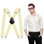 Aomig Mens Braces, Mens Suspenders with Strong Metal Clips, 3.5cm Wide Heavy Duty Suspenders for Men Women Business Wedding Casual