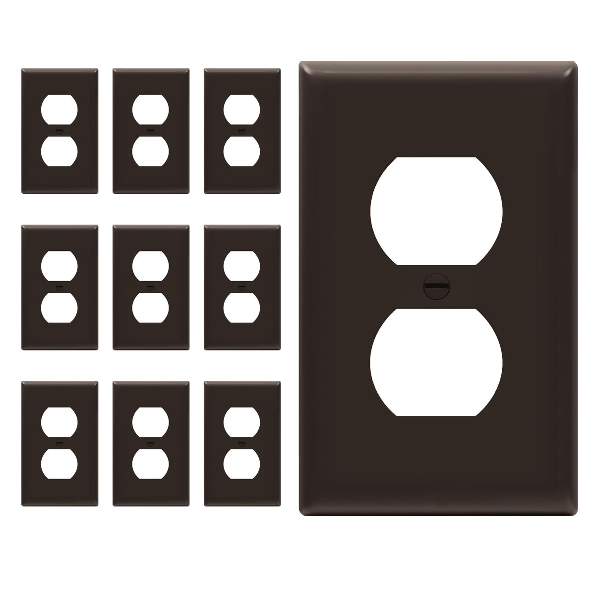 ENERLITES 10 Pack Outlet Covers Wall Plate for Duplex Receptacle, White