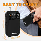 XHDATA D219 Portable Radio Retro FM AM SW Radio Battery Operated for Household Outdoor Camping Hiking Pocket Radio Beige