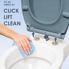AQUALONA® Premium Thermoplastic Toilet Seat Soft Close Hardwearing Seat with Two Button Hinge Release D Shaped Easy to Clean Simple Installation Top and Bottom Fittings (Blue - D Shape)