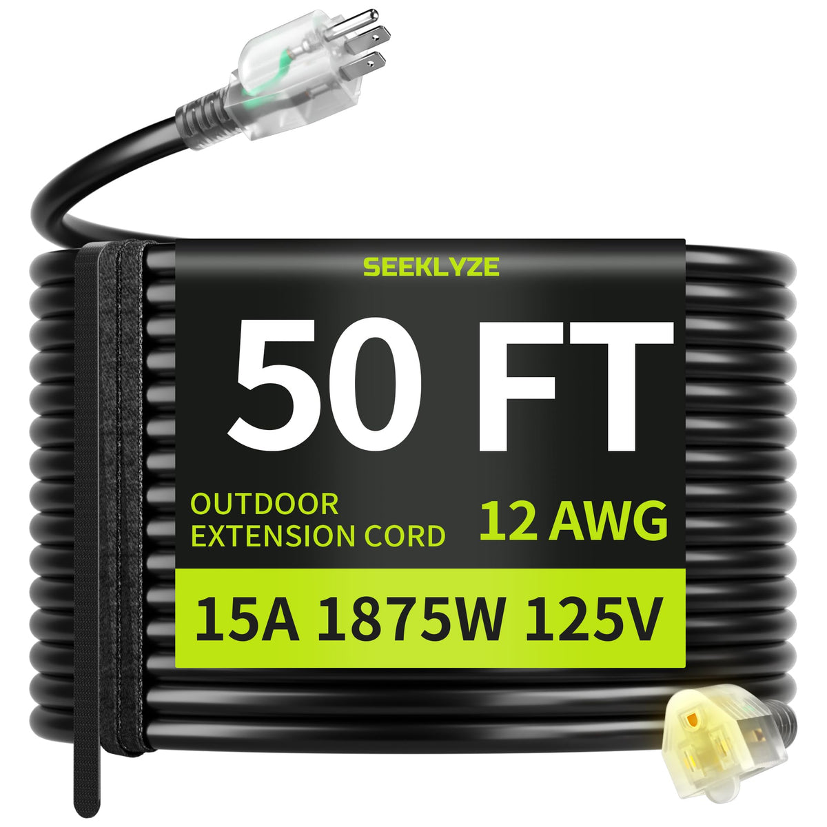 16/3 Black Extension Cord 6 FT Indoor, Short Extension Cord