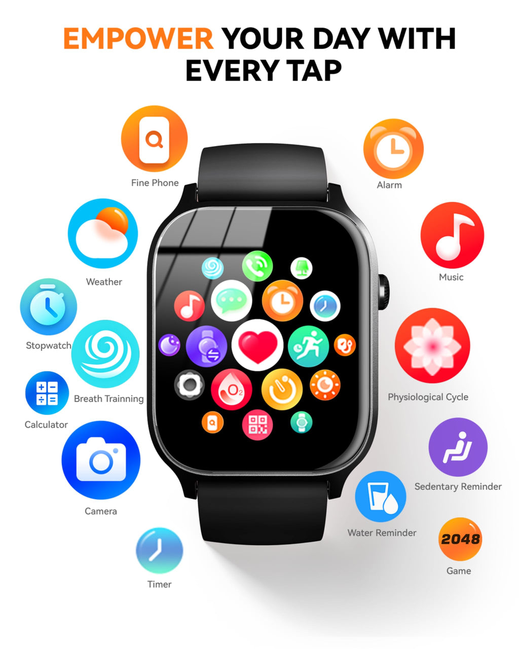 Smart Watch for Men Women- Answer/Make Call, 2026 IP68 Waterproof Fitness Tracker Watch with Sleep Step Counter Activity Smartwatch for Samsung Android iPhone iOS (Deep Burgundy, 1.83)