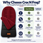 CrocnFrog Universal Baby Bunting Footmuff - Cosy Toes Fit Toddler Foot Muff for Stroller, Buggy, Pushchair & Pram Footmuffs Comes with Warm and Soft Polar Fleece Water, Wind