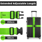 WISYOK Luggage Straps Extended, 4 Pack, 130-250cm Adjustable, Pink SkyBlue