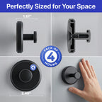 HOME SO Suction Cup Hooks for Shower & Bathroom Towel Holder 2-Pack Black