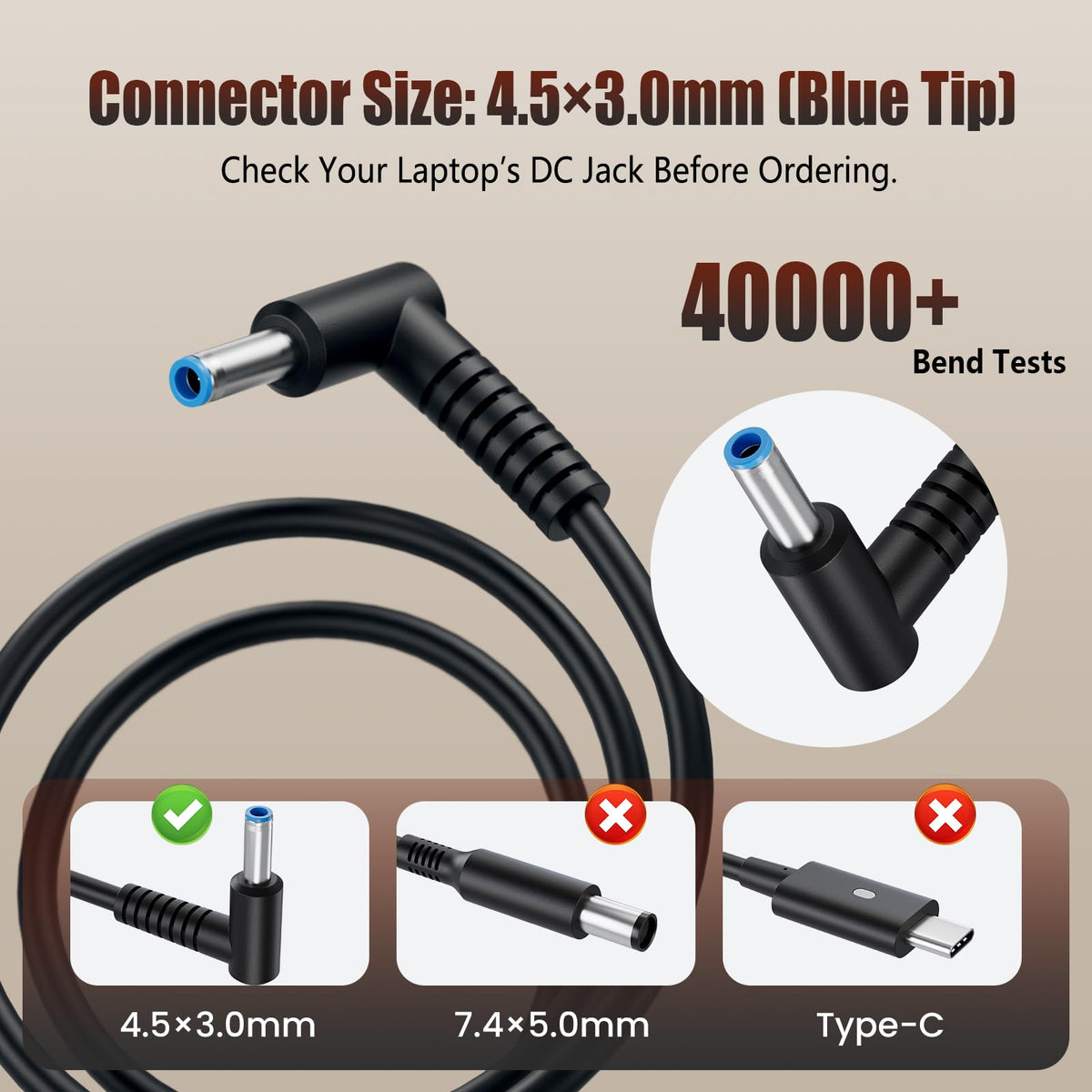 90W Laptop Charger Compatible with HP EliteBook Probook Pavilion Compaq