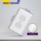 ENERLITES 10 Pack Outlet Covers Wall Plate for Duplex Receptacle, White