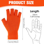 Grevosea 2 Pair Fingerless Warm Gloves - Winter Half Finger Gloves Thickened Knit Touchscreen Stretchy Mittens for Men Women
