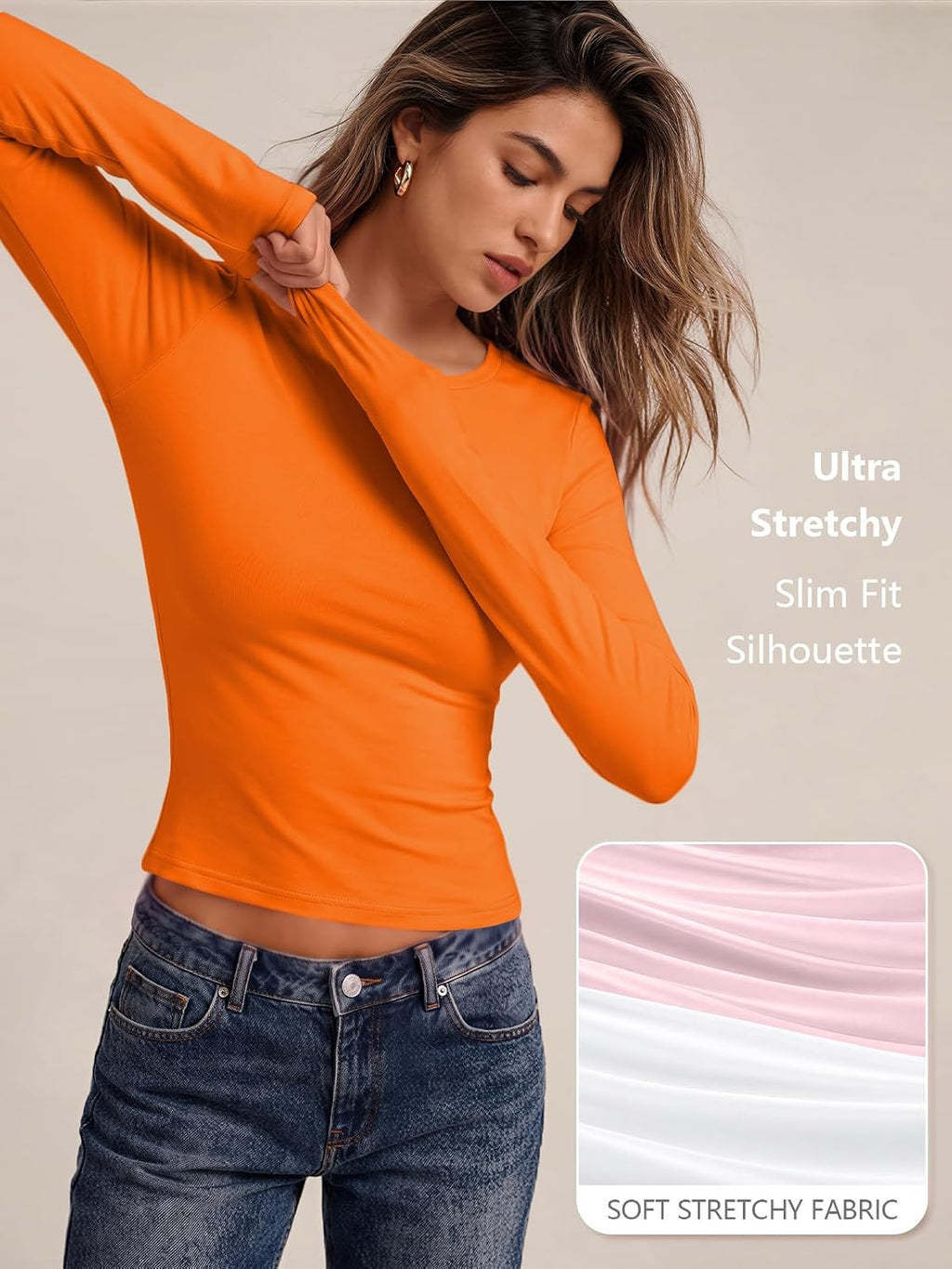 LILLUSORY Long Sleeve Tops Women Crew Neck Y2k T Shirts