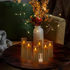 YOROXRG Solar flameless Candles Outdoor Waterproof,Dusk to Dawn Outdoor Lighting, Flickering fameless Reusable LED Light Candles for Lantern Garden Camping and Home Decor, 3D Wick (3"X6") Set of 2