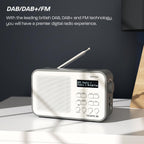DAB/DAB+ & FM Portable Digital Radio | Simple Controls | Dual Alarms & Sleep Timer | Battery & Mains Powered (4x”AA”) | Bluetooth | Perfect for Home, Office or Outdoors | AZATOM Desire X2 (Oak)