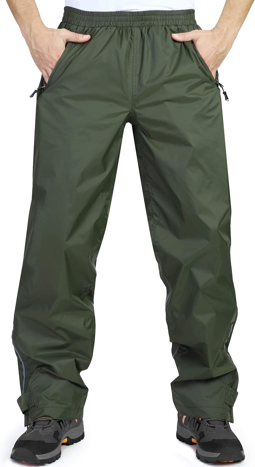 33,000ft Men's Waterproof Trousers Lightweight Breathable Rain Overtrousers