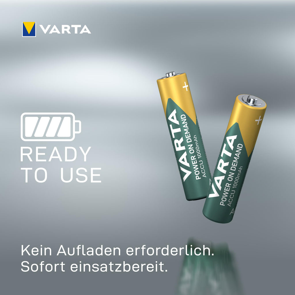VARTA Batteries AAA, rechargeable, Pack of 16, Power on Demand, 1000 mAh