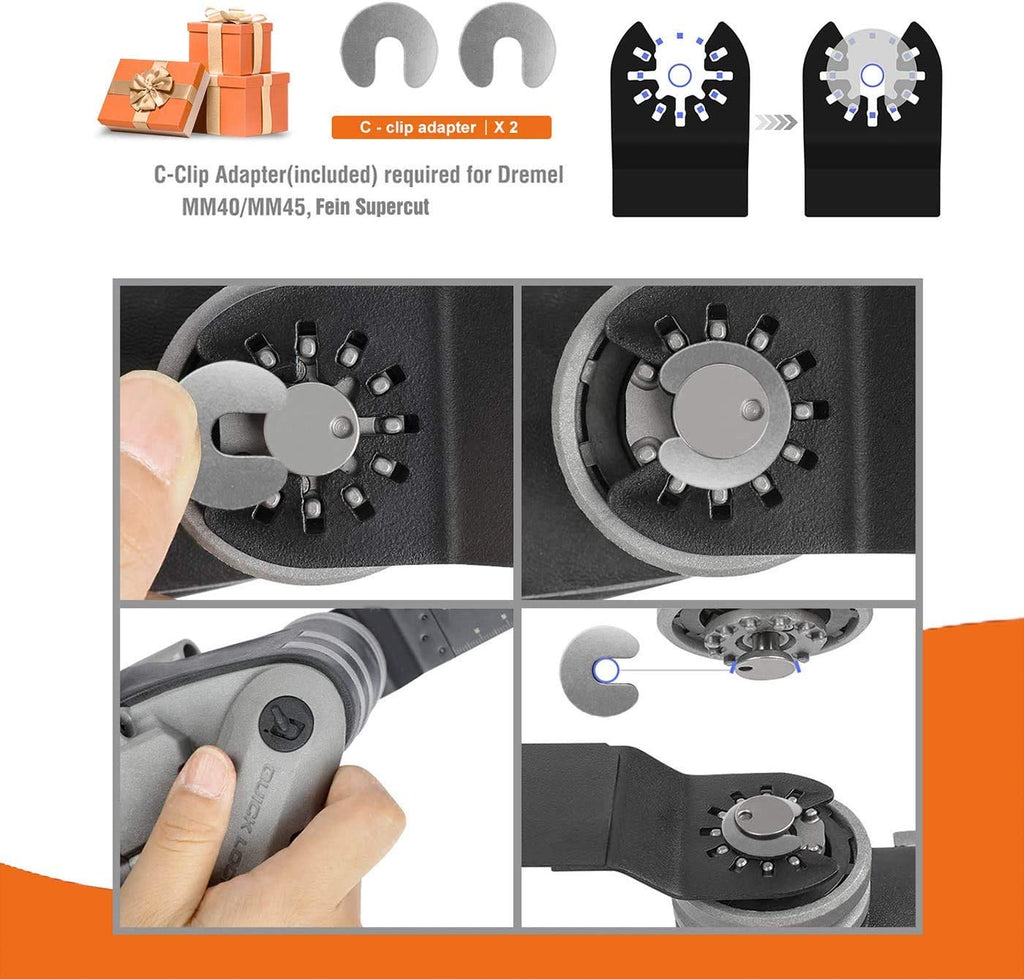 LEILUO 32Pcs Oscillating Tool Blades Wood Metal Multitool Blades Set