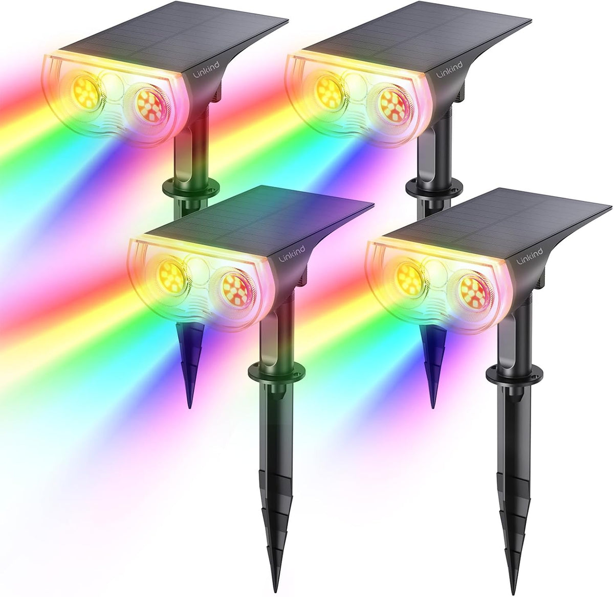 Linkind Halloween Solar Lights Outdoor Spotlight Waterproof RGB 2 Pack