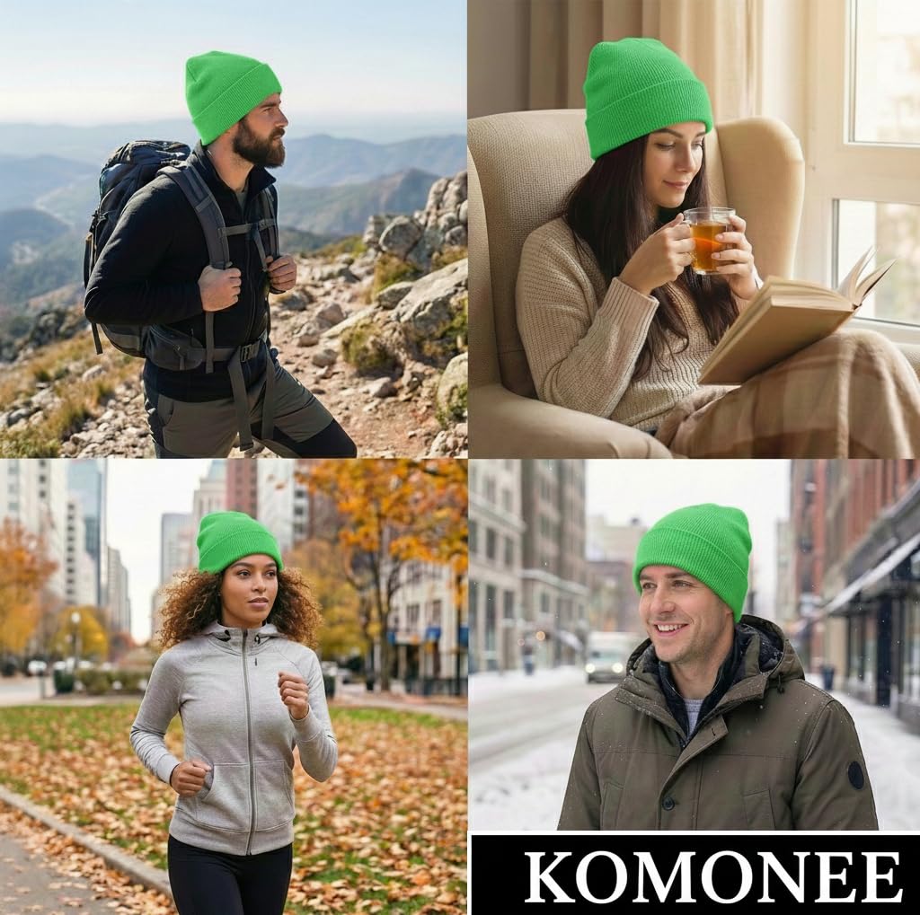 Beanie Hat Plain Soft Comfortable Casual for Men Women Warm Knitted Winter Woolly Skully Ski Headwear Stretchy Thermal Unisex Cap Perfect for Daily Wear Outdoor Sports and Hiking